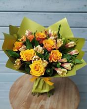 Букет цветов из:  Альстромерии и Розы в Дубровки