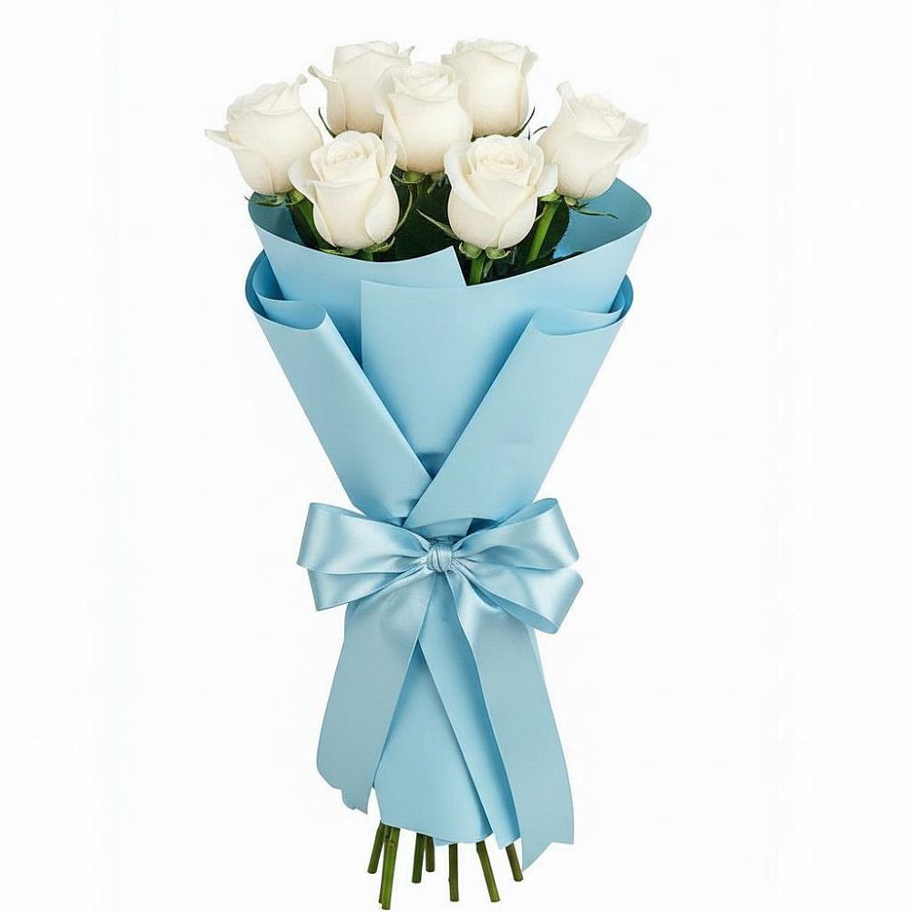 Букет 7 белых роз Проуд в Дубровки