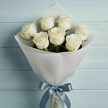 Букет 7 Белых роз Эдлесс Лав в Дубровки