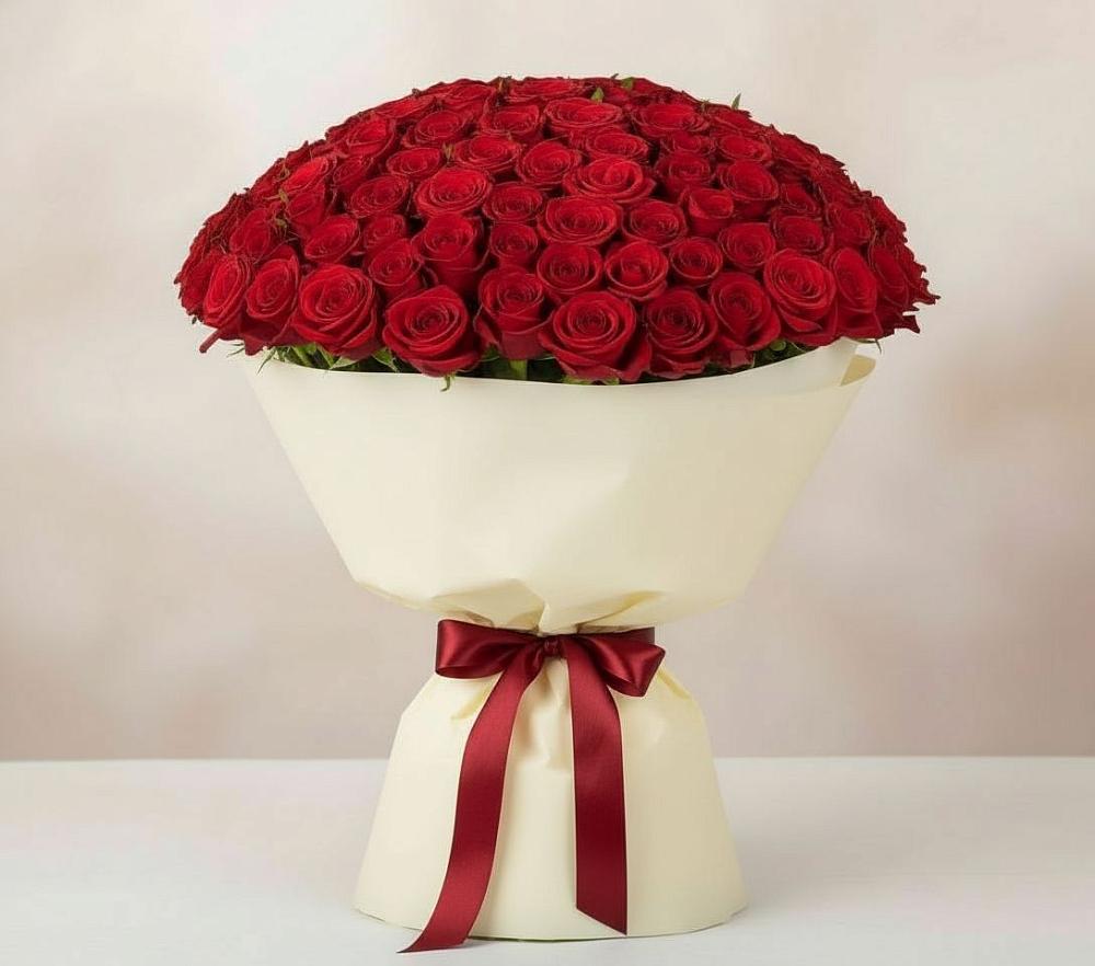 Букет 101 Красная роза Милано в Дубровки