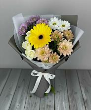 Букет цветов из:  Розы, Герберы и Хризантемы в Дубровки