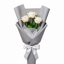 Букет 3 белые розы в Дубровки