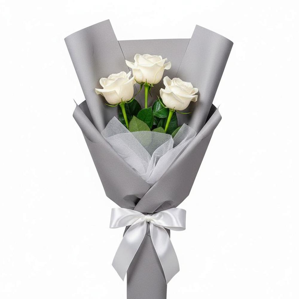 Букет 3 белые розы в Дубровки