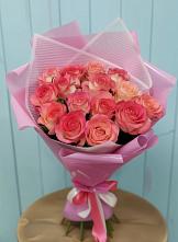 Букет 15 Розовых роз Равель в Дубровки