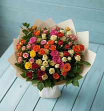 Букет Микс из разноцветных кустовых роз #REPLACE_PRED# Дубровки